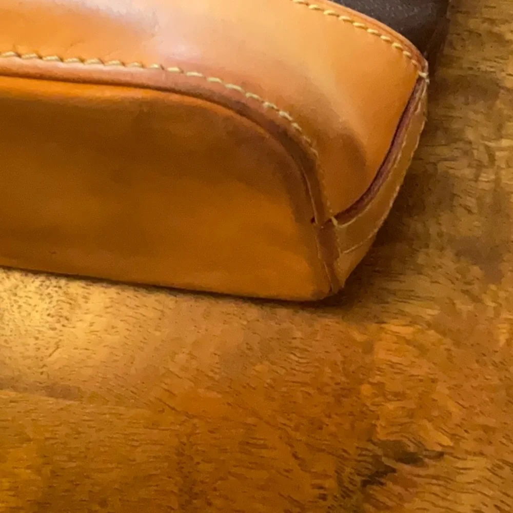 Louis Vuitton Brown Monogram Satchel with Tan Trim